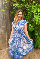 J.HOFFMAN'S Royal Palms Dress- Blue