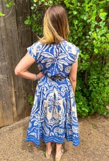 J.HOFFMAN'S Royal Palms Dress- Blue