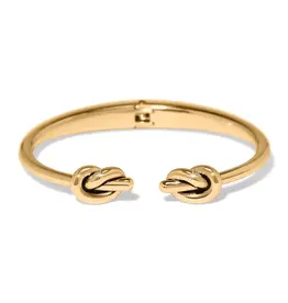 Interlok Single Knot Open Hinged Bangle in Gold