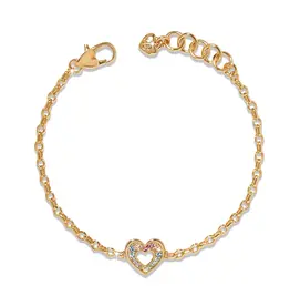 Enchanting Gem Heart Bracelet