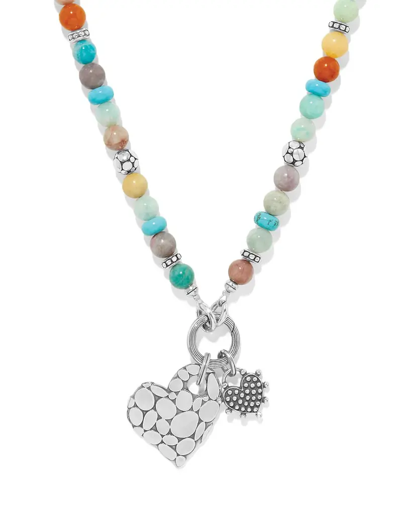 Pebble Sweet Hearts Token Charm Necklace