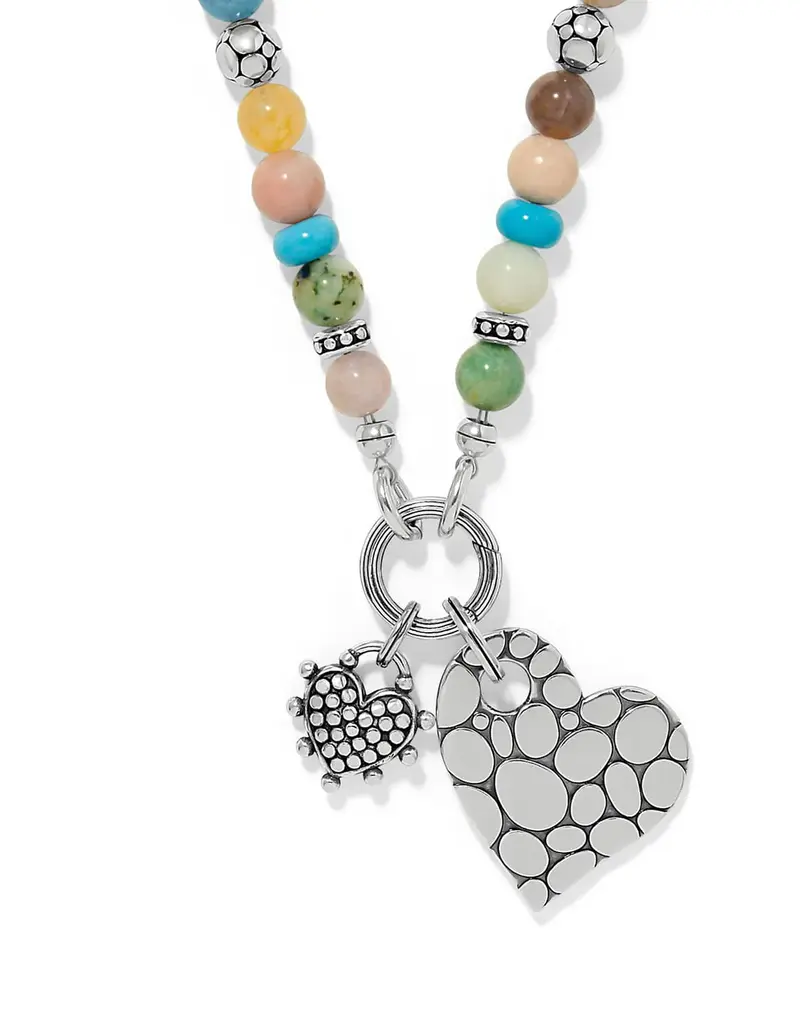 Pebble Sweet Hearts Token Charm Necklace