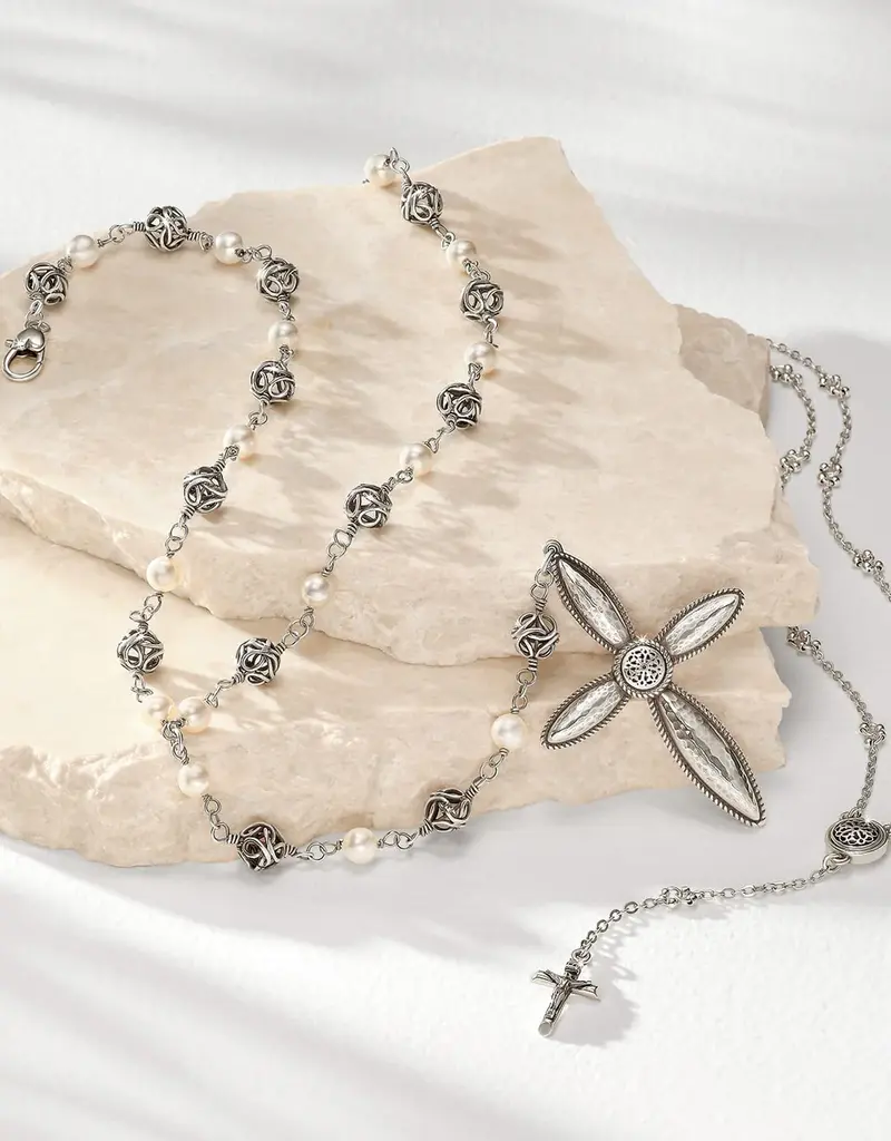Ferrara Lacrima Rosary Necklace