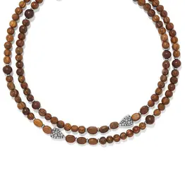 Love Messages B Love Wood Long Necklace