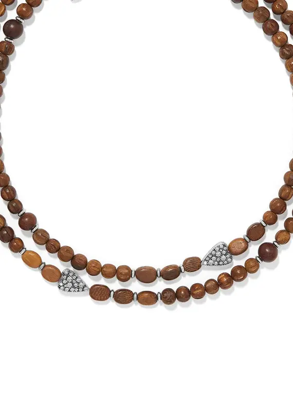 Love Messages B Love Wood Long Necklace