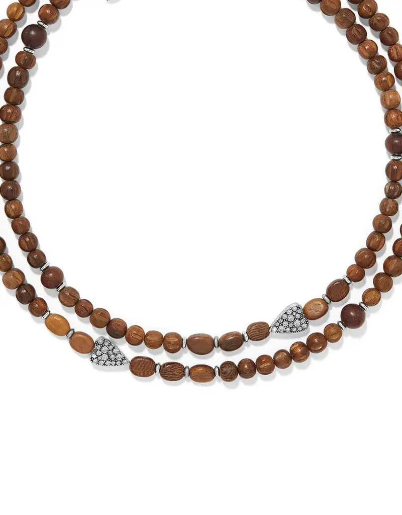 Love Messages B Love Wood Long Necklace