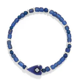 Love Messages B You Blue Stretch Bracelet