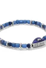 Love Messages B You Blue Stretch Bracelet