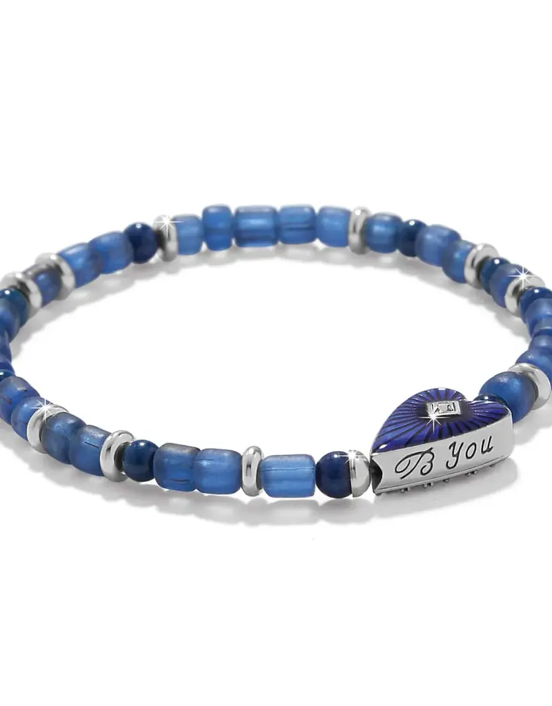 Love Messages B You Blue Stretch Bracelet