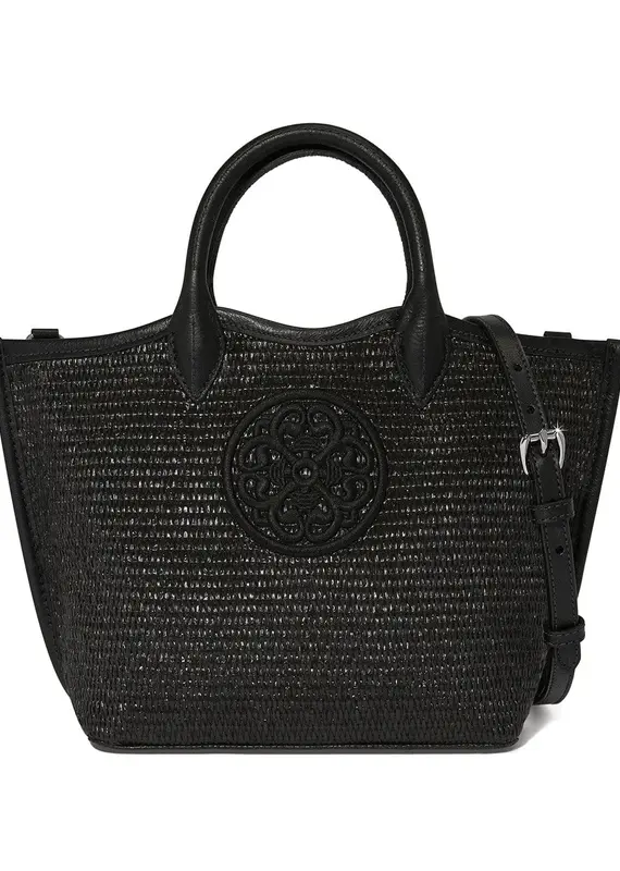 Bianca Medium Straw Tote in Black