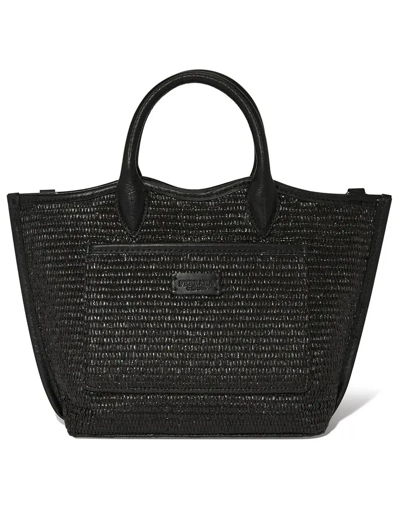 Bianca Medium Straw Tote in Black