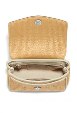 Tatum Straw Flap Satchel in White