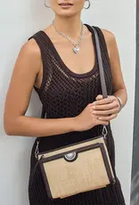 Jordyn Straw Crossbody in Cocoa