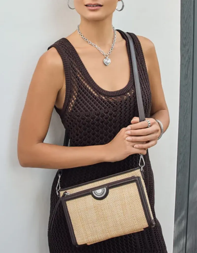 Jordyn Straw Crossbody in Cocoa