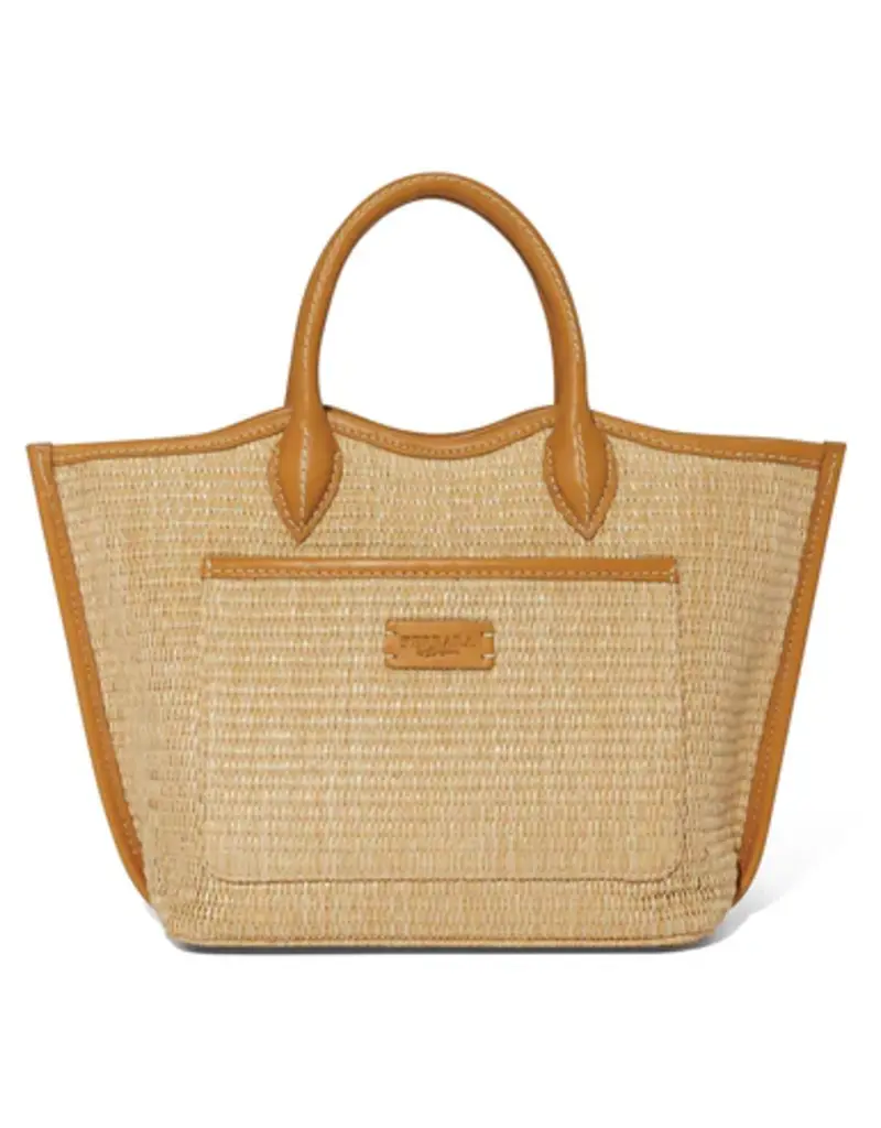 Biancca Medium Straw Tote in Blonde