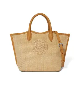 Biancca Medium Straw Tote in Blonde