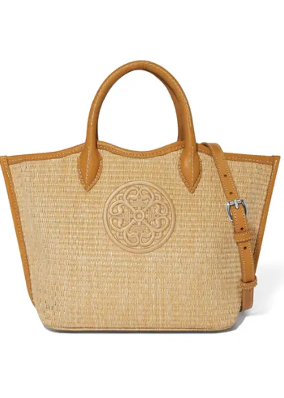 Biancca Medium Straw Tote in Blonde