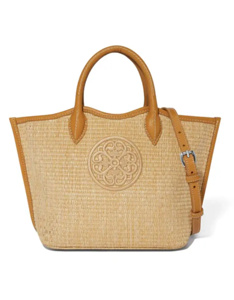 Biancca Medium Straw Tote in Blonde