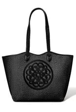 Bruna Large Straw Tote in Black