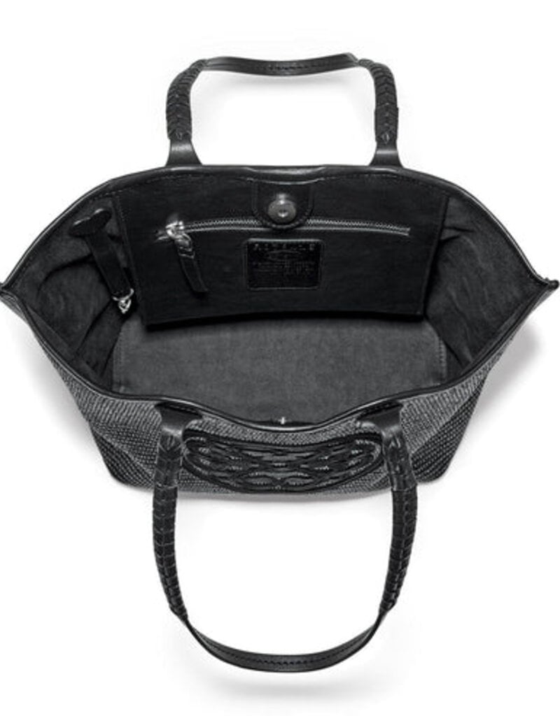 Bruna Large Straw Tote in Black
