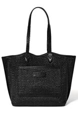 Bruna Large Straw Tote in Black