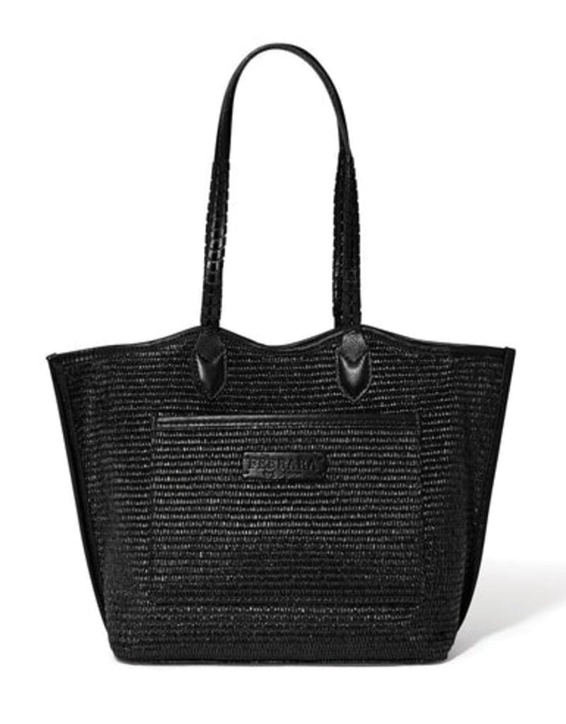 Bruna Large Straw Tote in Black