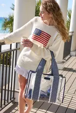 J.HOFFMAN'S Jelly Tote Bag- Navy Gingham