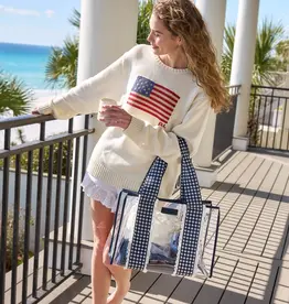 J.HOFFMAN'S Jelly Tote Bag- Navy Gingham
