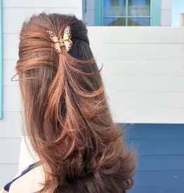 J.HOFFMAN'S Mini Boho Monarch Claw Clip- Brown