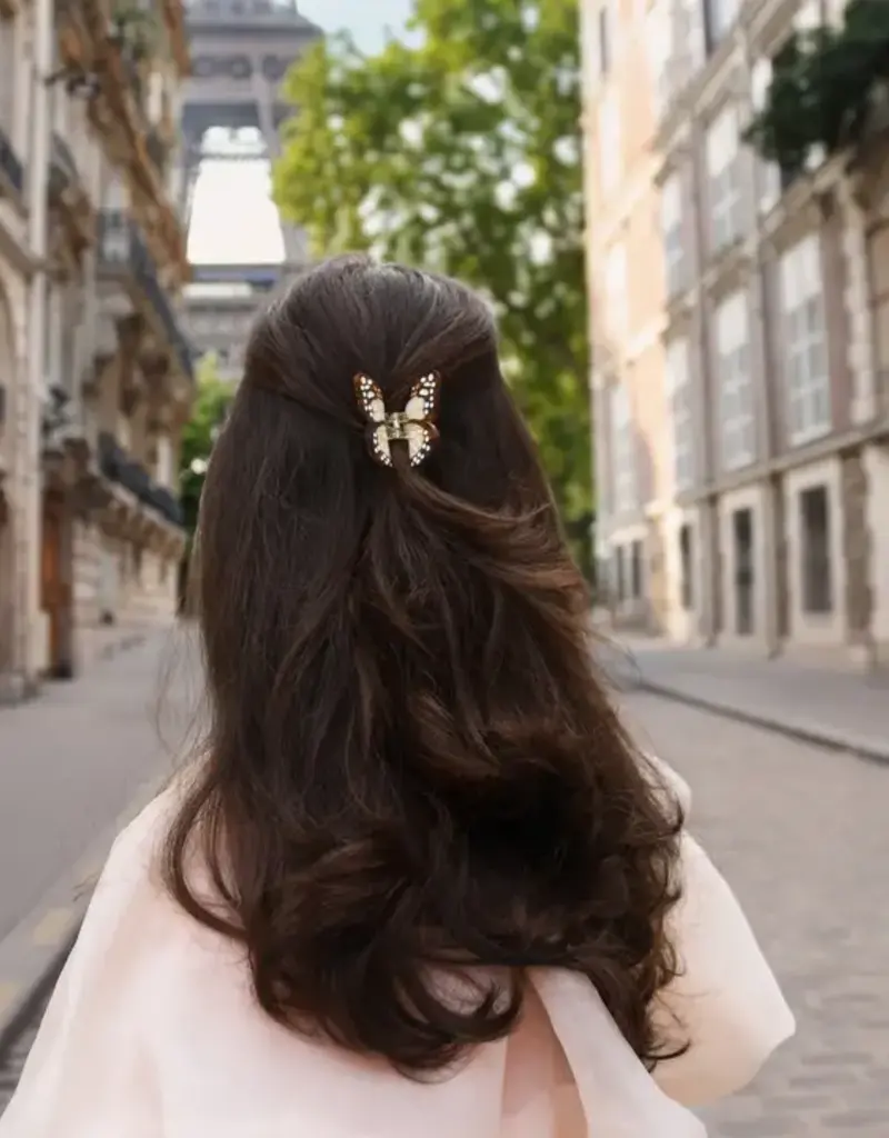 J.HOFFMAN'S Mini Boho Monarch Claw Clip- Brown