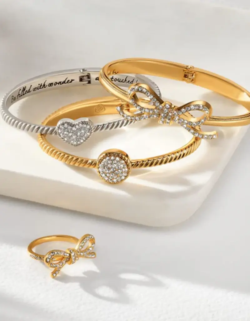 Illumina  Bow Hinged Bangle in Gold