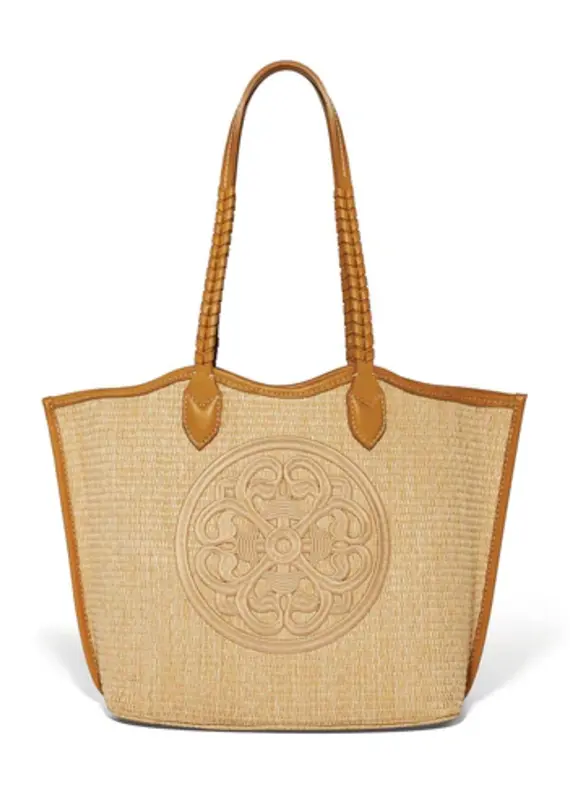 Bruna Large Straw Tote in Blonde