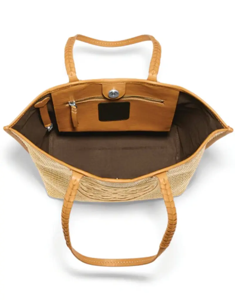 Bruna Large Straw Tote in Blonde