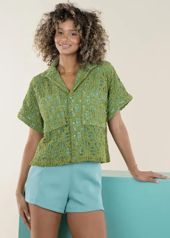 J.HOFFMAN'S Luna Top- Olive Hour
