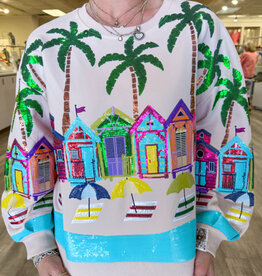 J.HOFFMAN'S Beach Scene Sweatshirt- Beige