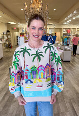 J.HOFFMAN'S Beach Scene Sweatshirt- Beige