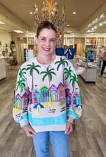 J.HOFFMAN'S Beach Scene Sweatshirt- Beige
