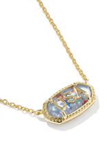 KENDRA SCOTT Elisa USA Pendant Necklace in Red, White & Blue Illusion