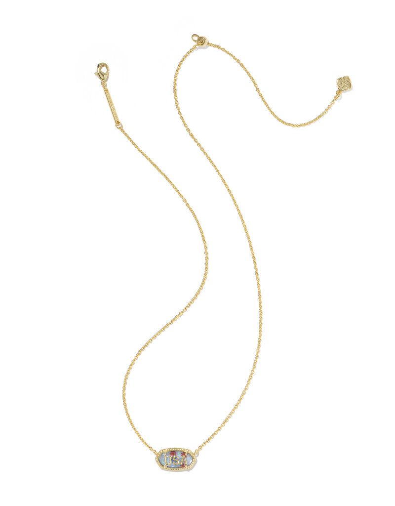 KENDRA SCOTT Elisa USA Pendant Necklace in Red, White & Blue Illusion
