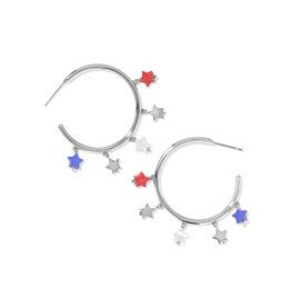 KENDRA SCOTT Camila Hoop Earrings in Red, White & Blue