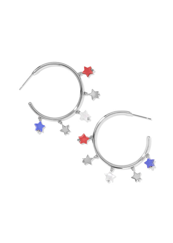 KENDRA SCOTT Camila Hoop Earrings in Red, White & Blue