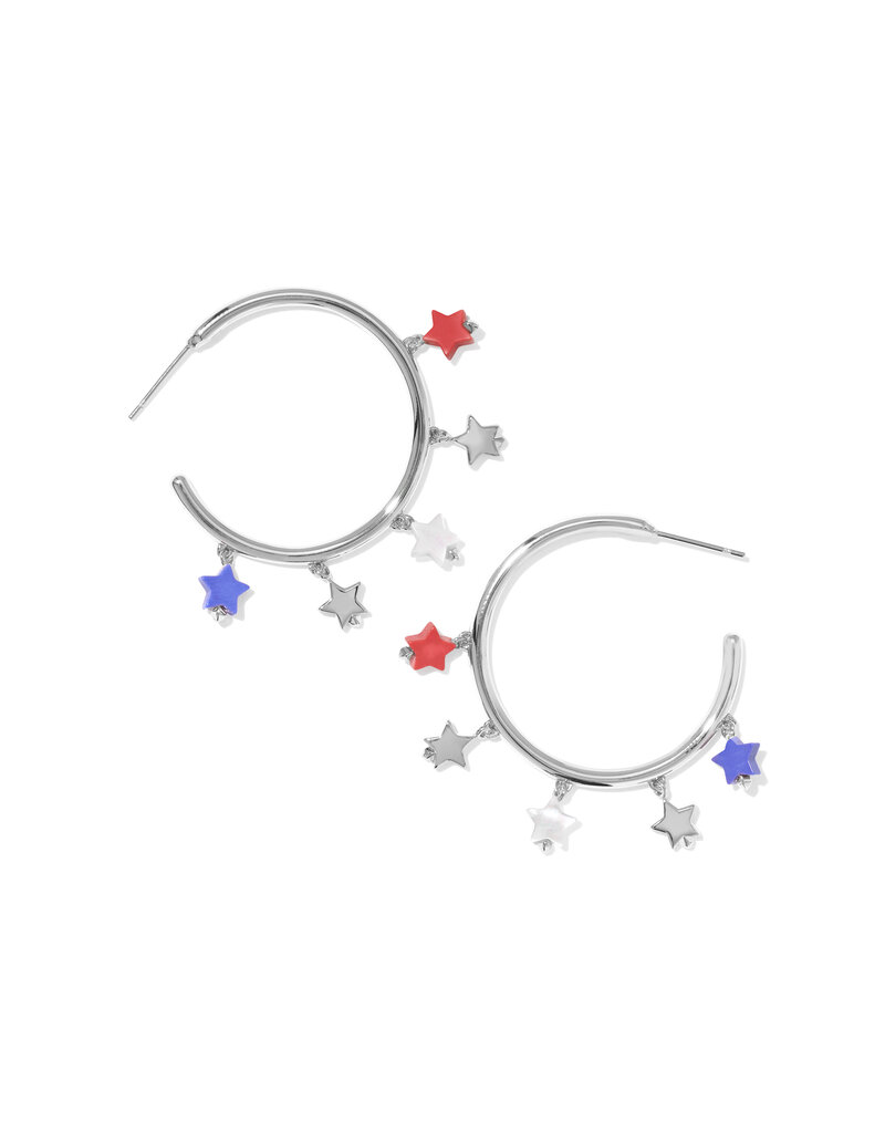 KENDRA SCOTT Camila Hoop Earrings in Red, White & Blue