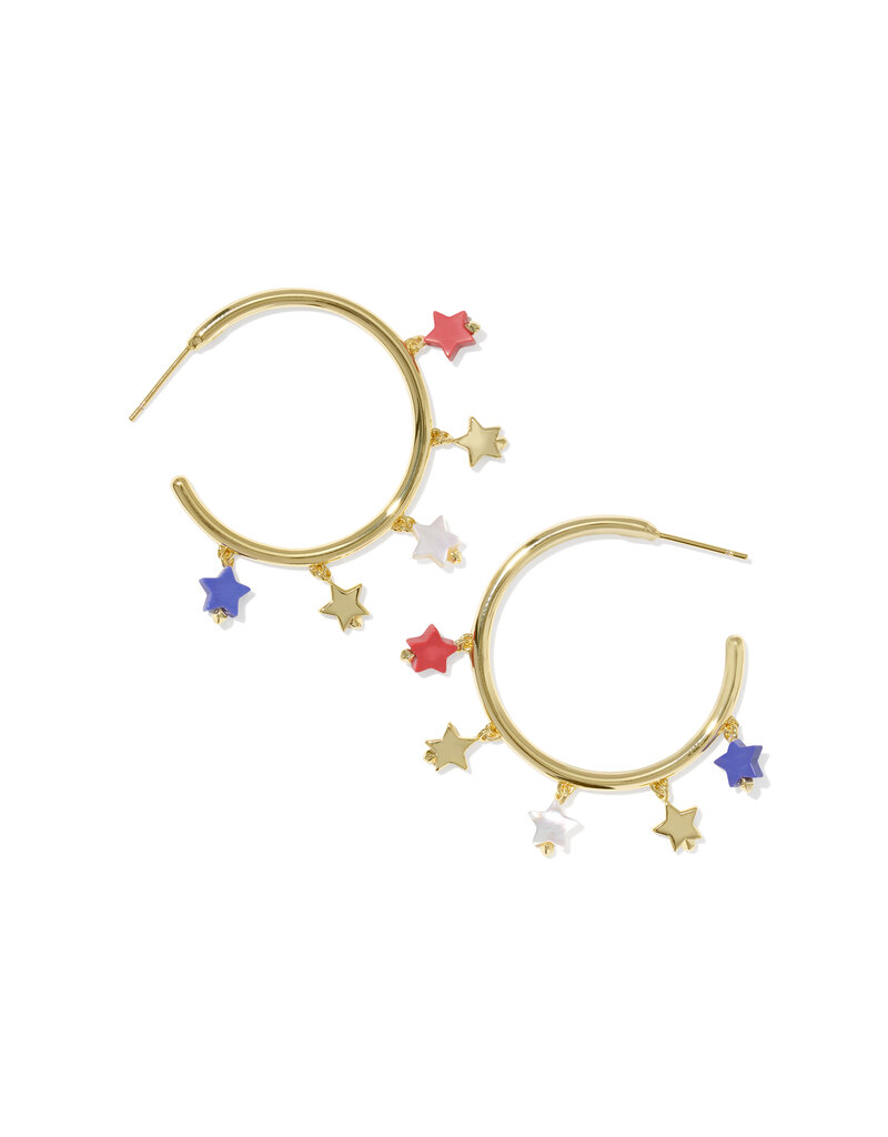 KENDRA SCOTT Camila Hoop Earrings in Red, White & Blue