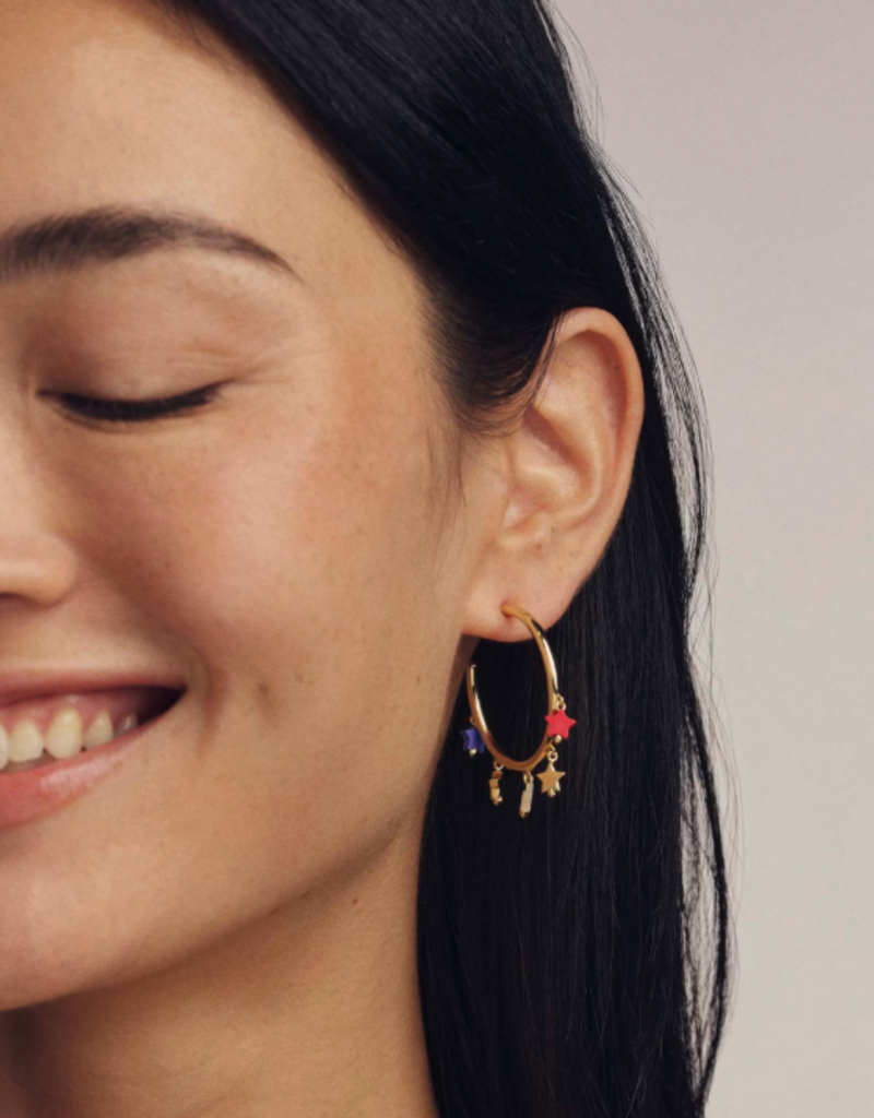 KENDRA SCOTT Camila Hoop Earrings in Red, White & Blue