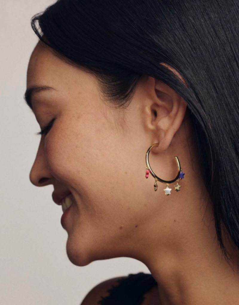 KENDRA SCOTT Camila Hoop Earrings in Red, White & Blue
