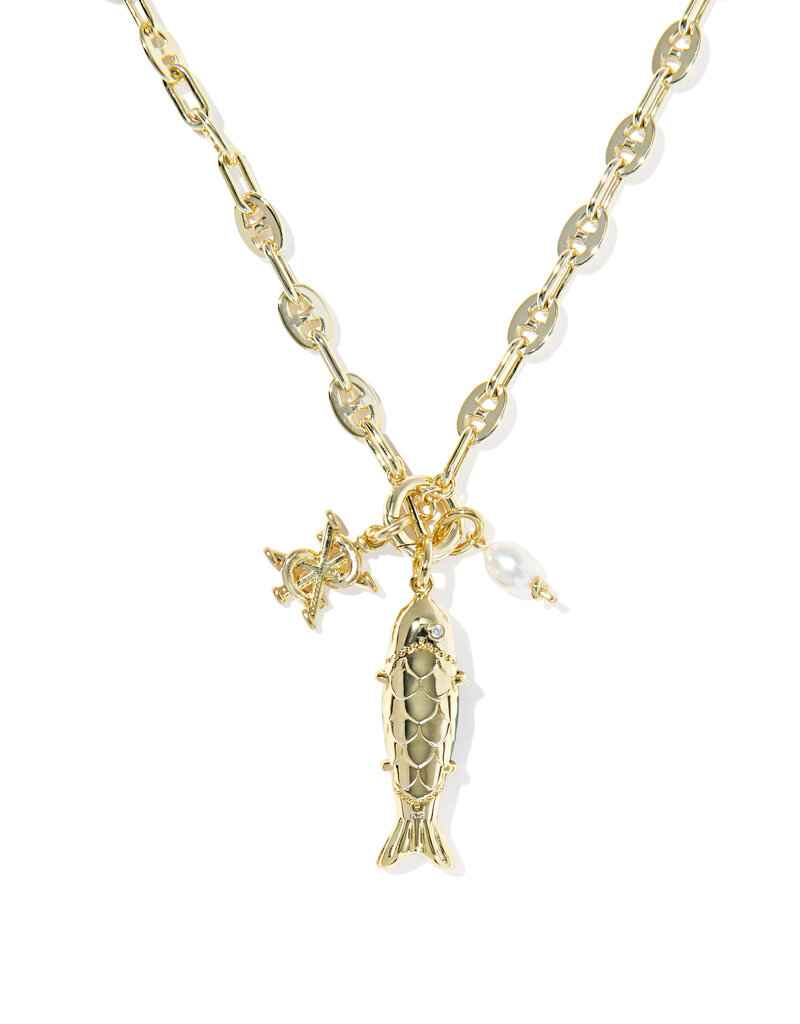 KENDRA SCOTT Parker Fish Long Charm Necklace