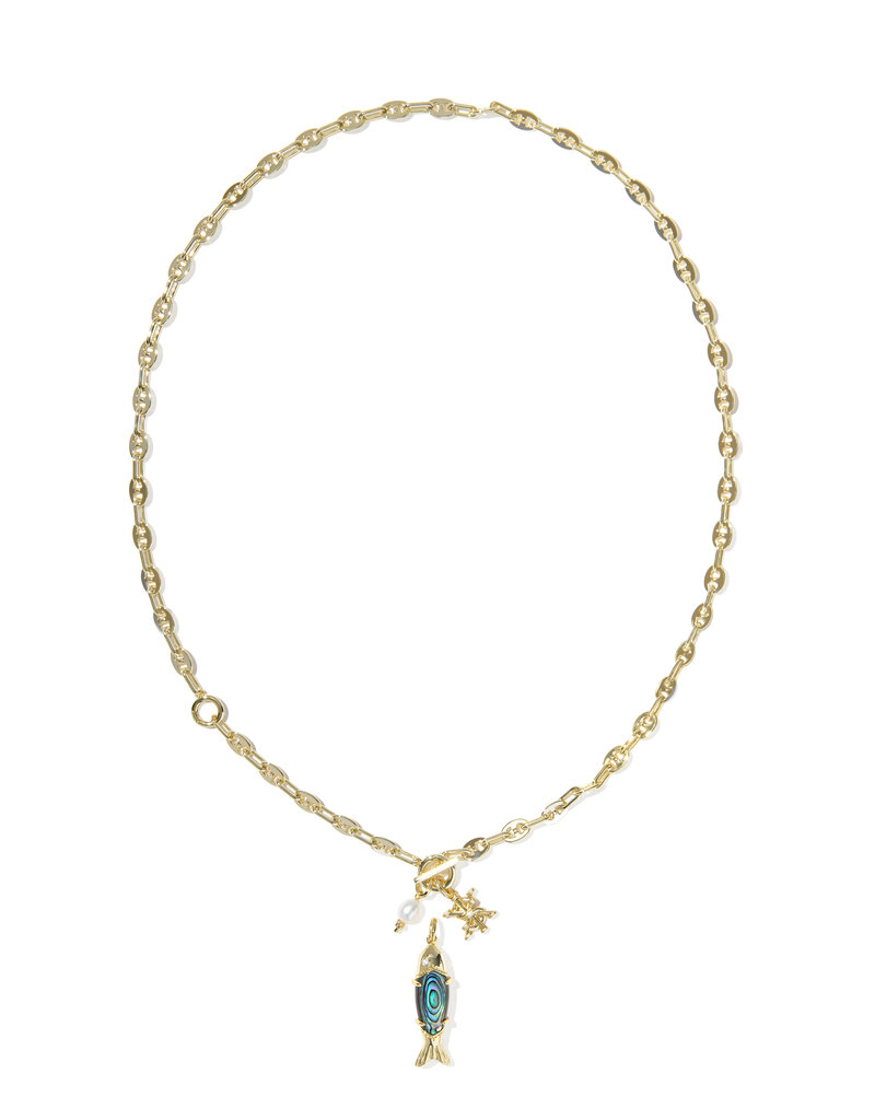 KENDRA SCOTT Parker Fish Long Charm Necklace
