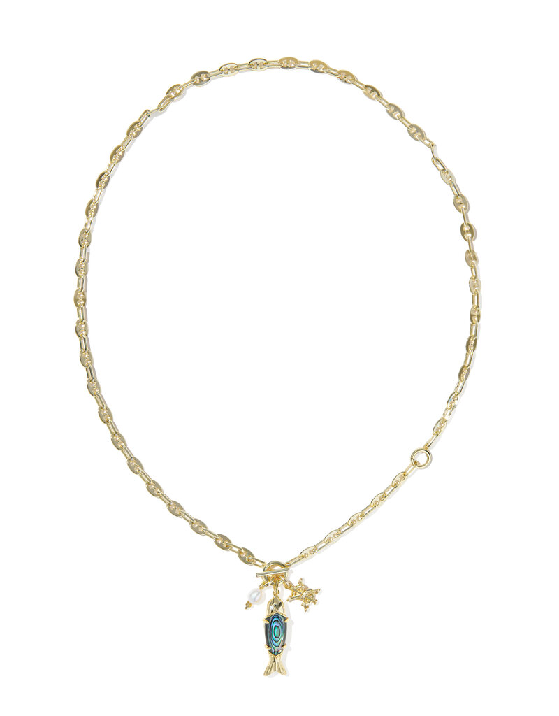 KENDRA SCOTT Parker Fish Long Charm Necklace
