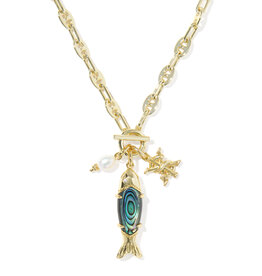 KENDRA SCOTT Parker Fish Long Charm Necklace