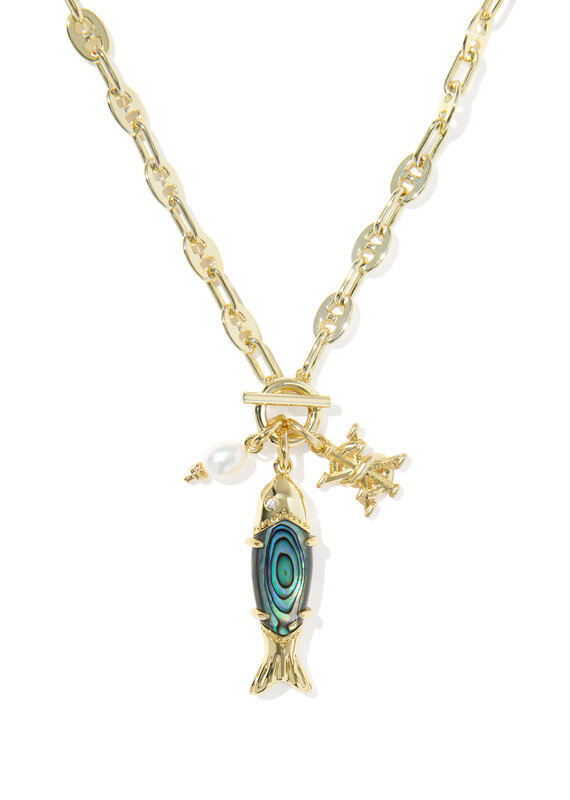 KENDRA SCOTT Parker Fish Long Charm Necklace